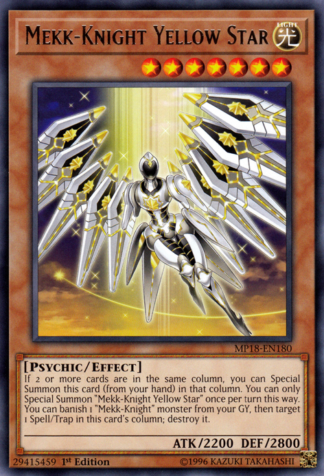 Mekk-Knight Yellow Star [MP18-EN180] Rare | Deep Dive Games St. Marys