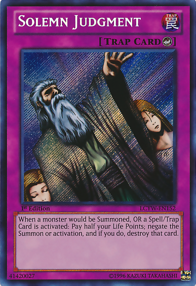 Solemn Judgment [LCYW-EN152] Secret Rare | Deep Dive Games St. Marys