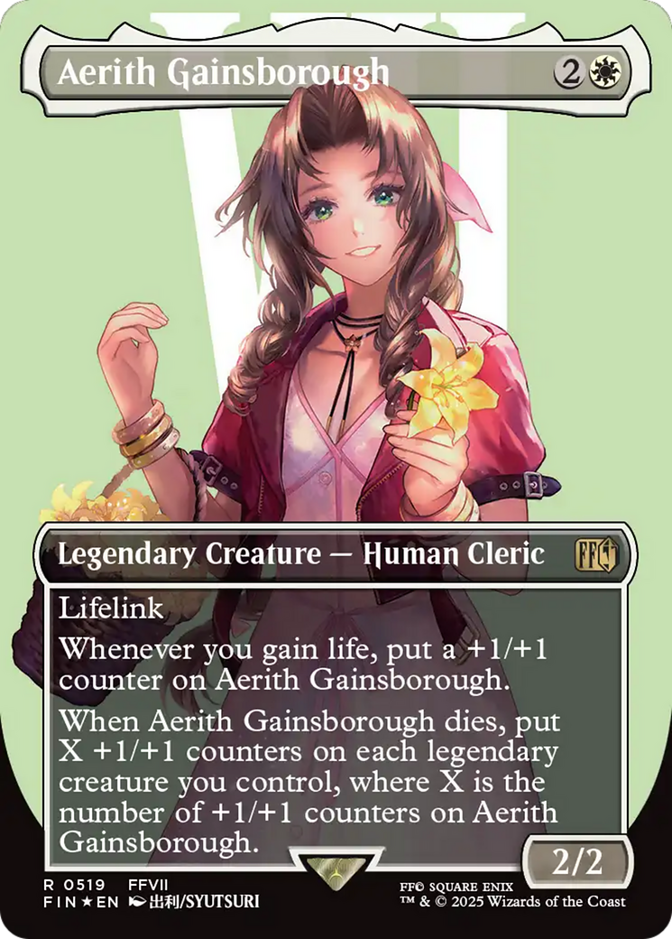 Aerith Gainsborough (Borderless) (Surge Foil) [FINAL FANTASY] | Deep Dive Games St. Marys