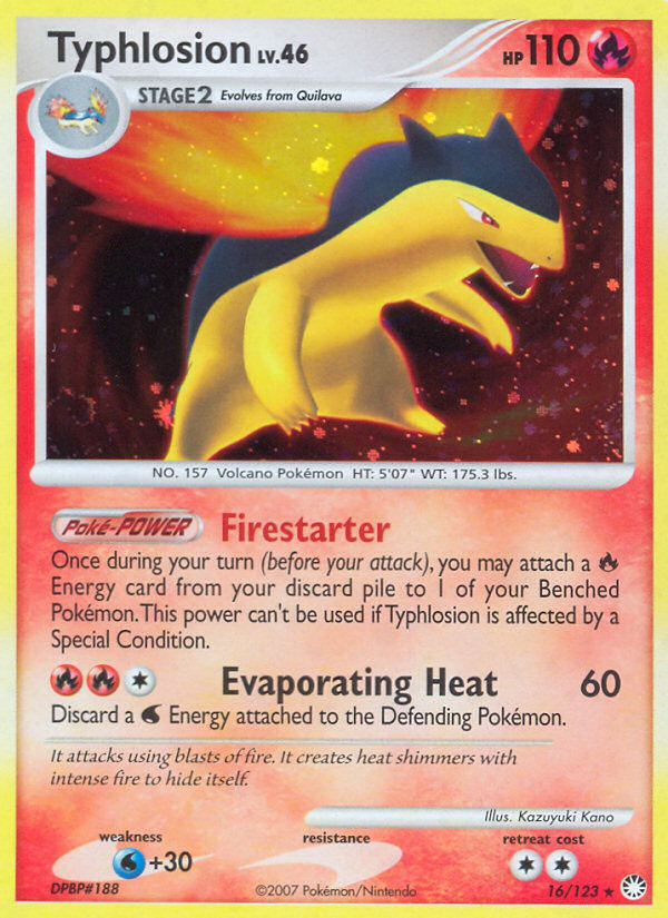 Typhlosion (16/123) [Diamond & Pearl: Mysterious Treasures] | Deep Dive Games St. Marys