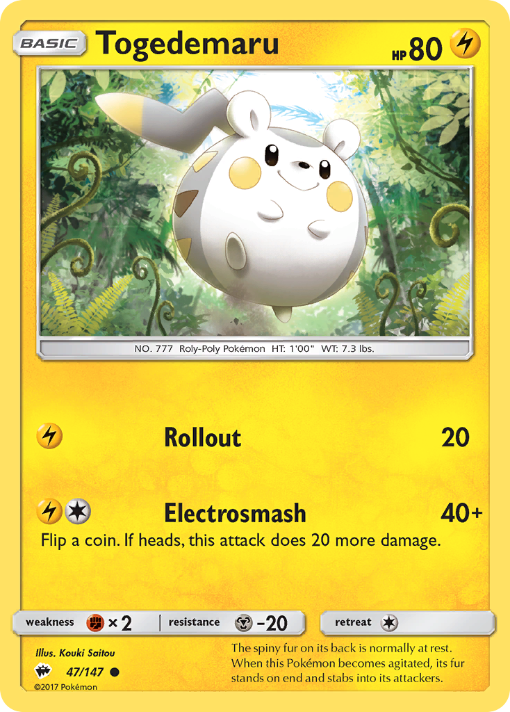 Togedemaru (47/147) [Sun & Moon: Burning Shadows] | Deep Dive Games St. Marys