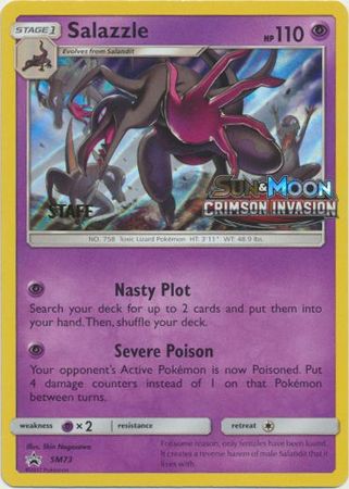 Salazzle (SM73) (Staff Prerelease Promo) [Sun & Moon: Black Star Promos] | Deep Dive Games St. Marys