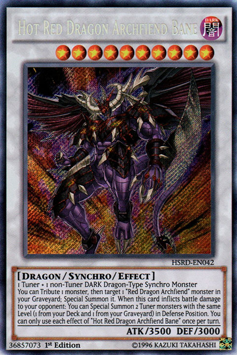 Hot Red Dragon Archfiend Bane [HSRD-EN042] Secret Rare | Deep Dive Games St. Marys