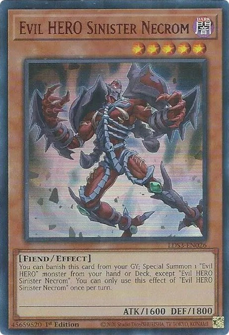 Evil HERO Sinister Necrom (Red) [LDS3-EN026] Ultra Rare | Deep Dive Games St. Marys