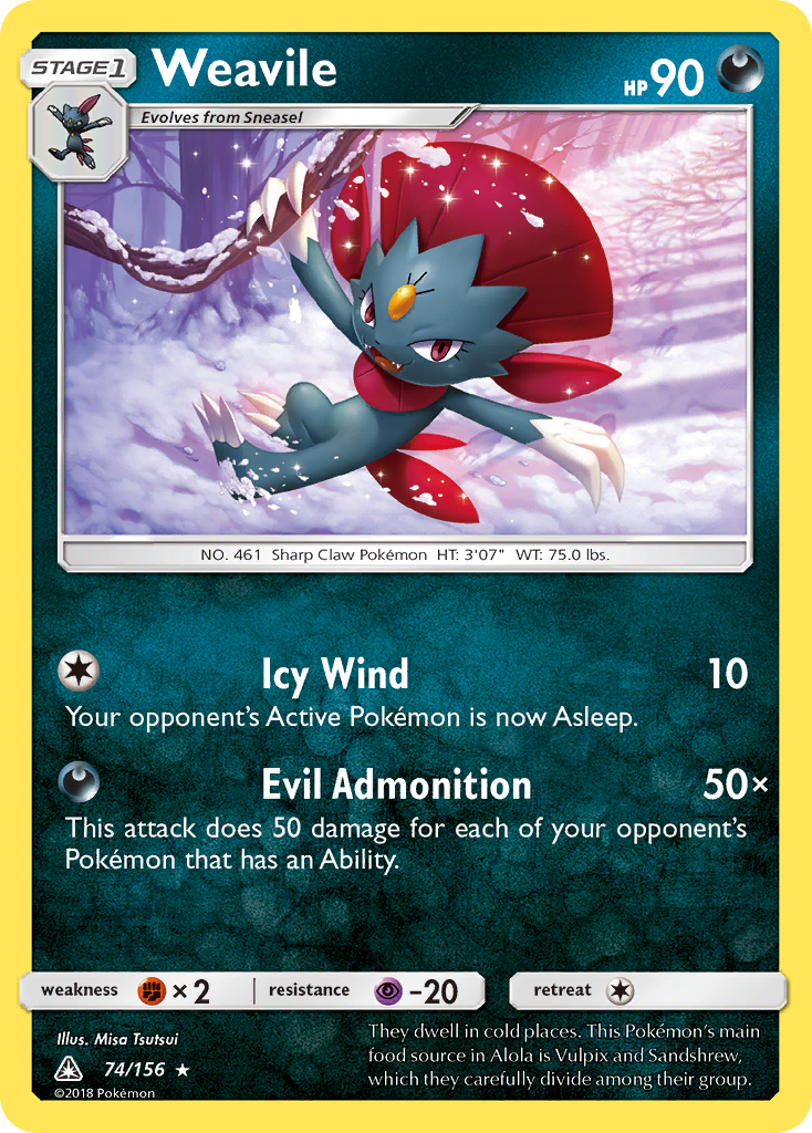 Weavile (74/156) [Sun & Moon: Ultra Prism] | Deep Dive Games St. Marys