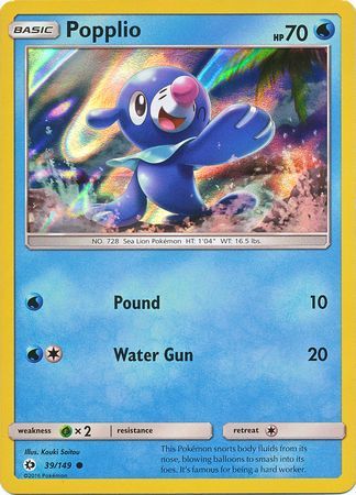 Popplio (39/149) (Water Web Holo) [Sun & Moon: Base Set] | Deep Dive Games St. Marys