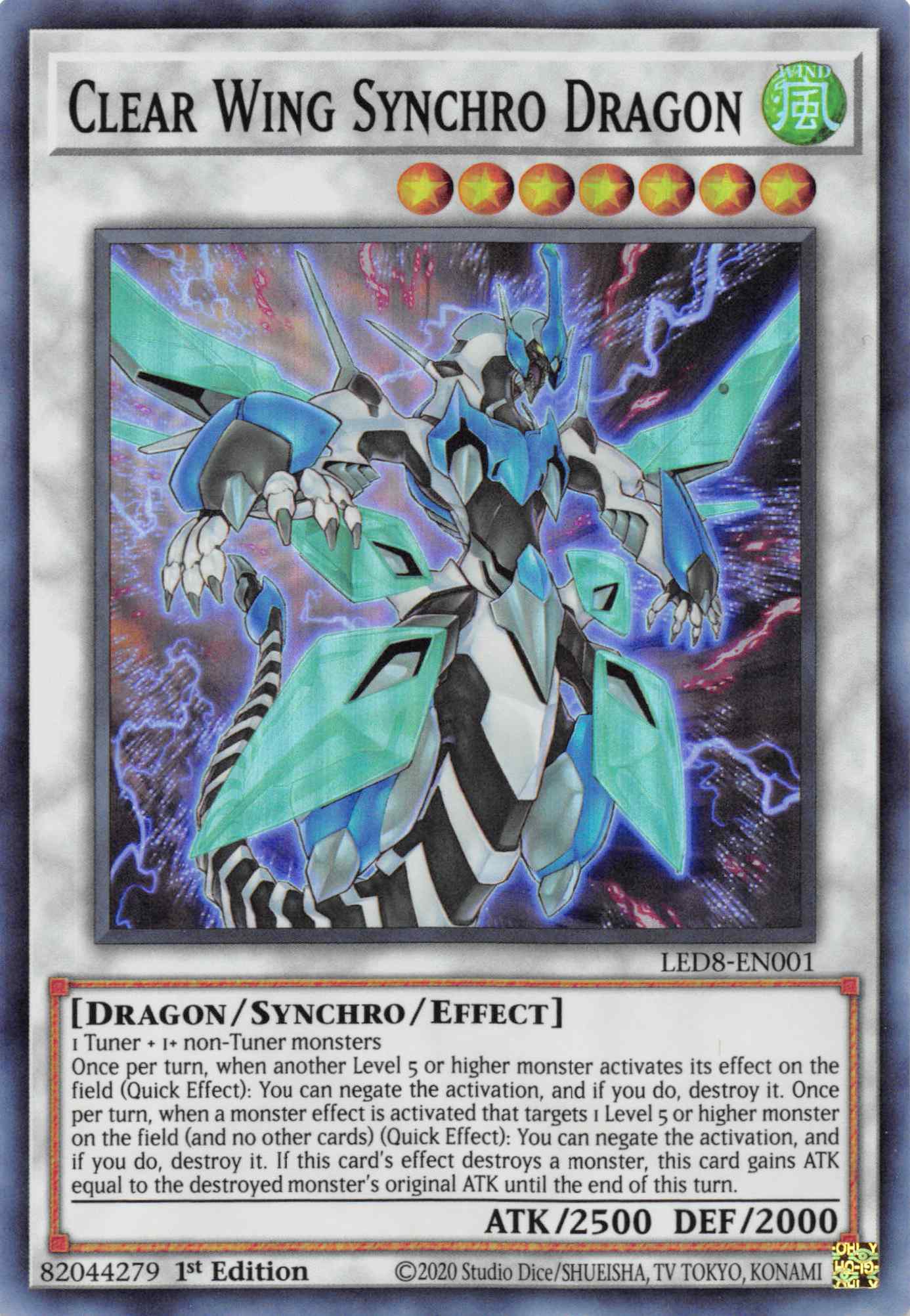 Clear Wing Synchro Dragon [LED8-EN001] Super Rare | Deep Dive Games St. Marys