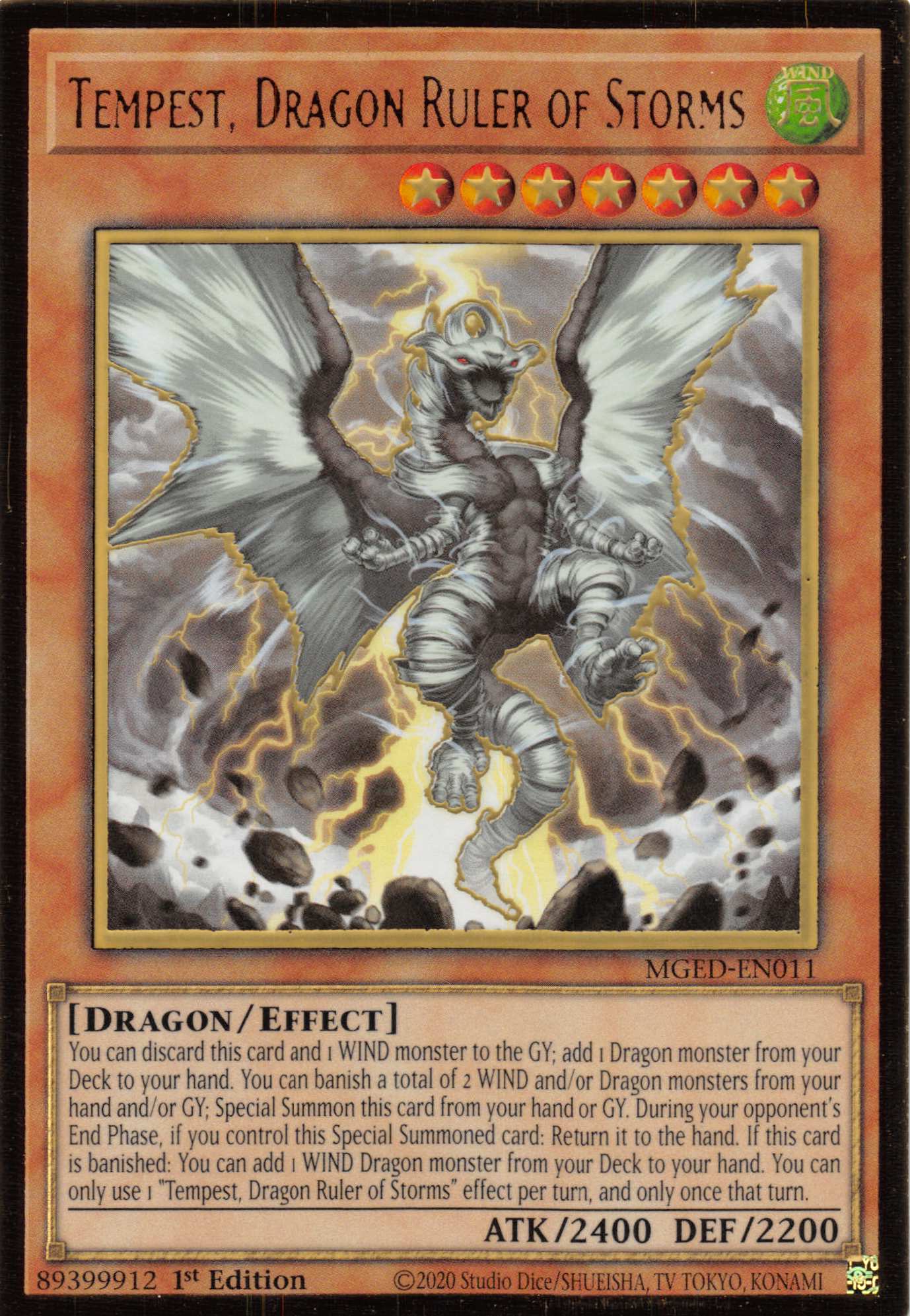 Tempest, Dragon Ruler of Storms [MGED-EN011] Gold Rare | Deep Dive Games St. Marys