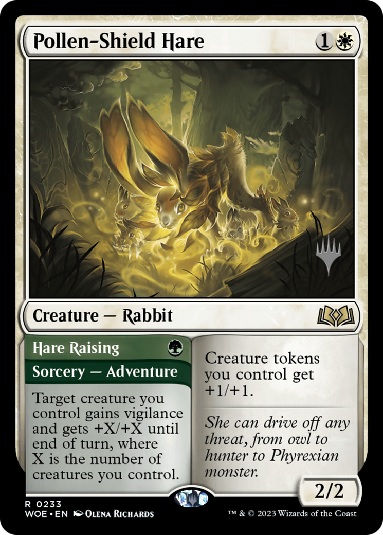 Pollen-Shield Hare // Hare Raising (Promo Pack) [Wilds of Eldraine Promos] | Deep Dive Games St. Marys