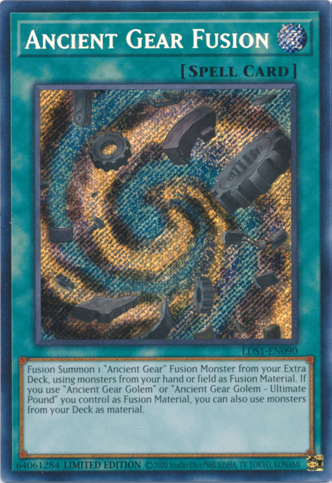 Ancient Gear Fusion [LDS1-EN090] Secret Rare | Deep Dive Games St. Marys