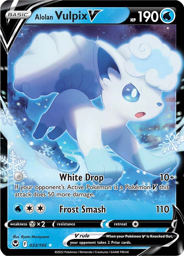 Alolan Vulpix V (033/195) [Sword & Shield: Silver Tempest] | Deep Dive Games St. Marys