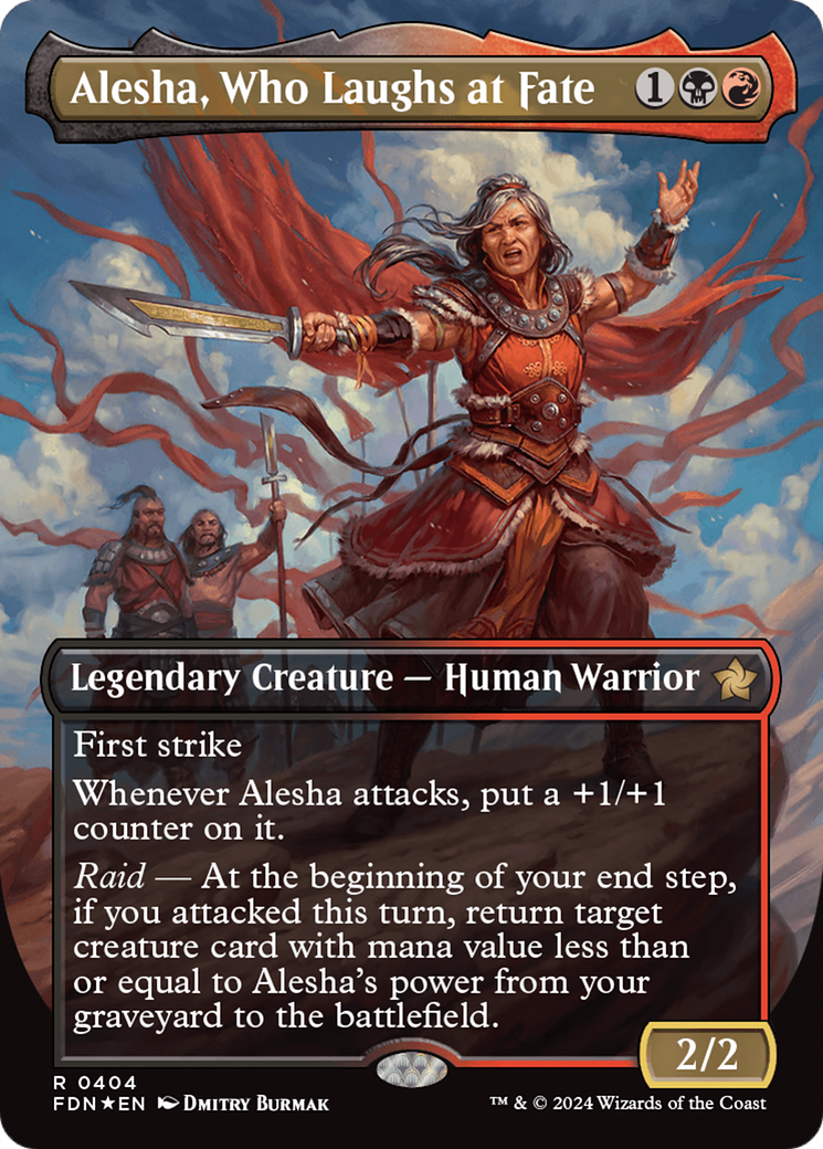 Alesha, Who Laughs at Fate (Borderless) (Mana Foil) [Foundations] | Deep Dive Games St. Marys