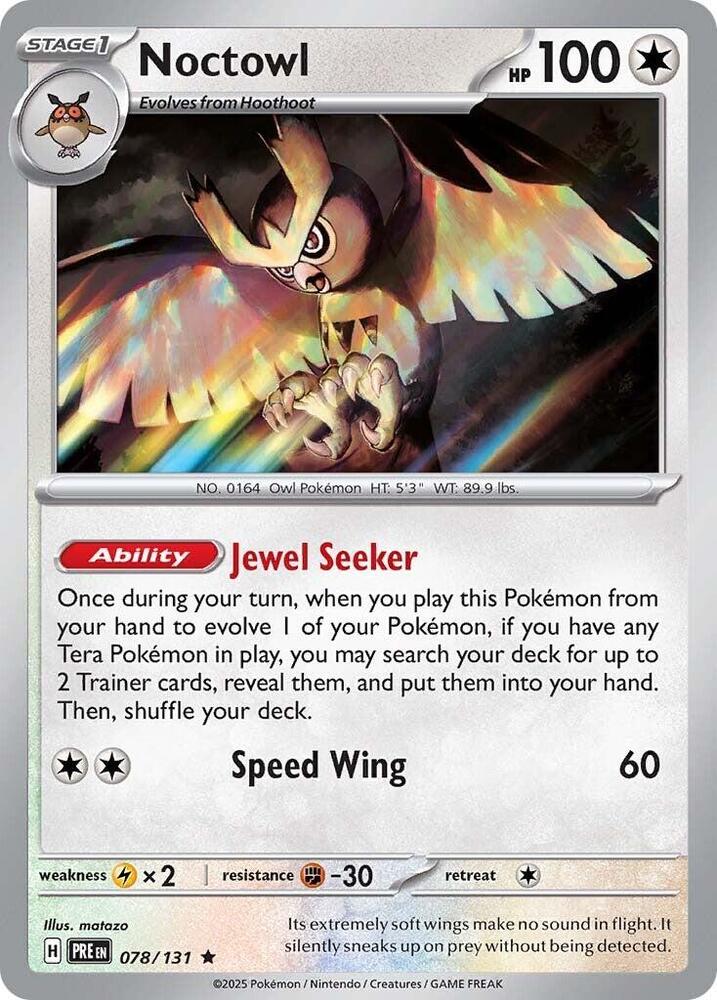 Noctowl (078/131) [Scarlet & Violet: Prismatic Evolutions] | Deep Dive Games St. Marys