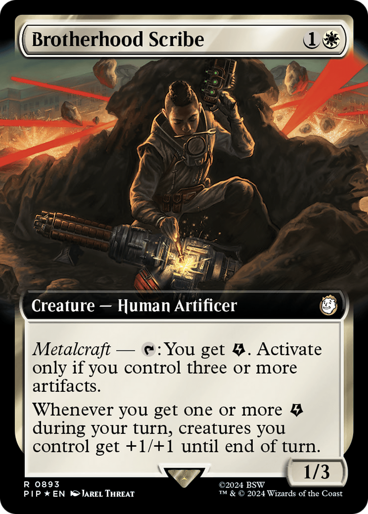 Brotherhood Scribe (Extended Art) (Surge Foil) [Fallout] | Deep Dive Games St. Marys