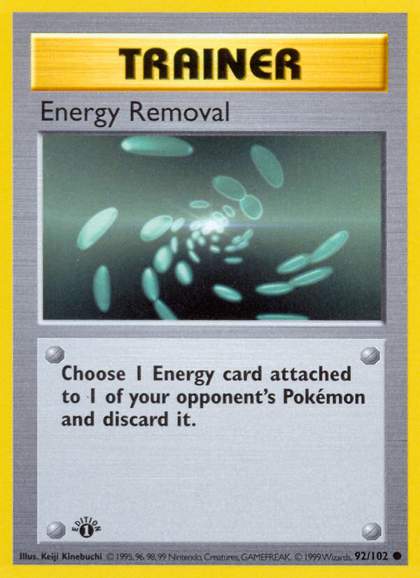 Energy Removal (92/102) (Shadowless) [Base Set 1st Edition] | Deep Dive Games St. Marys