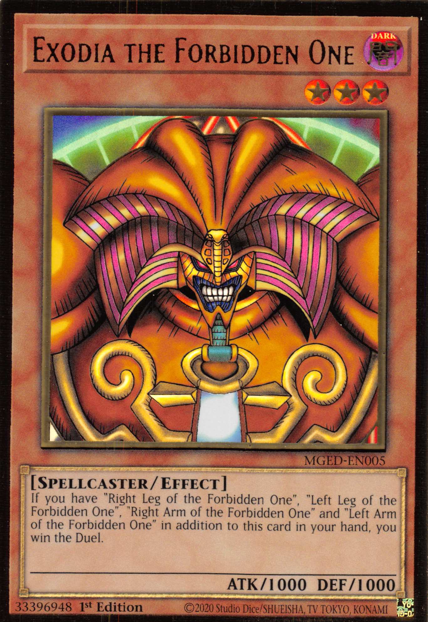 Exodia the Forbidden One [MGED-EN005] Gold Rare | Deep Dive Games St. Marys