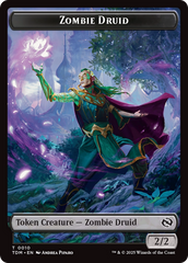 Zombie Druid // Treasure Double-Sided Token [Tarkir: Dragonstorm Tokens] | Deep Dive Games St. Marys