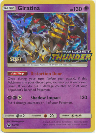 Giratina (SM151) (Staff Prerelease Promo) [Sun & Moon: Black Star Promos] | Deep Dive Games St. Marys