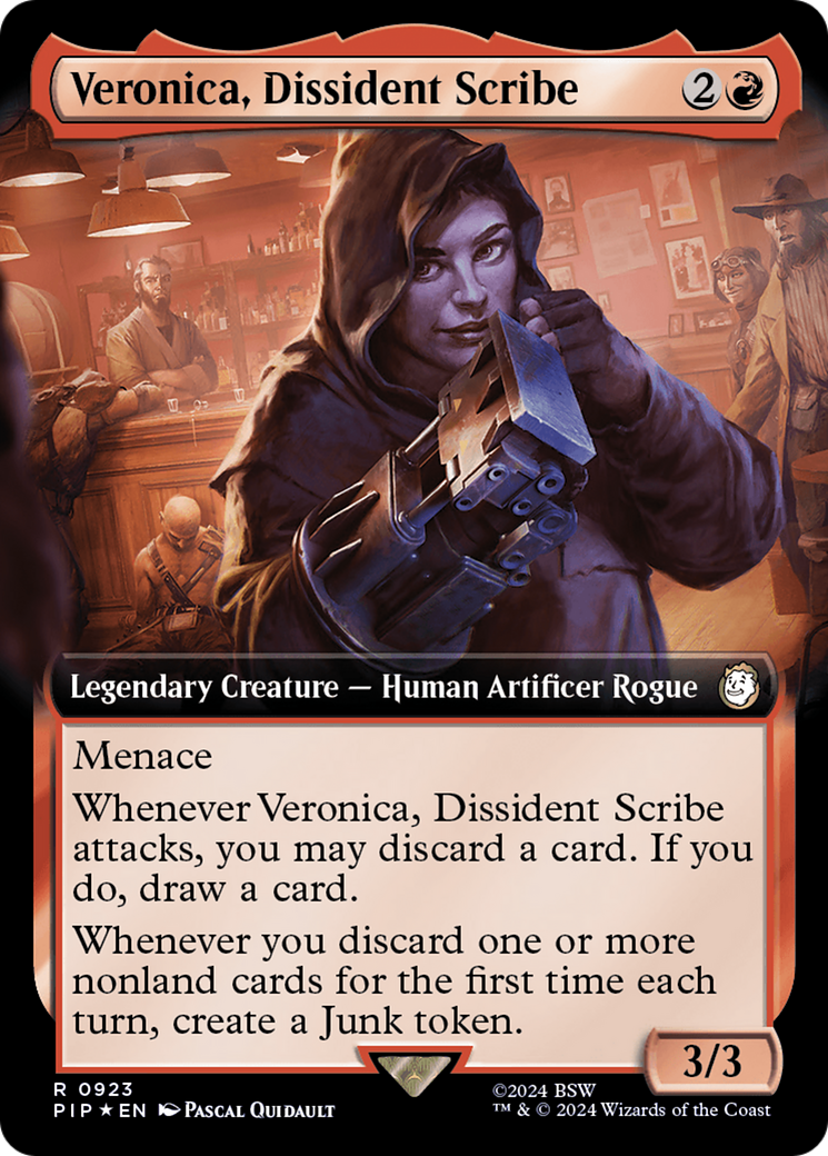 Veronica, Dissident Scribe (Extended Art) (Surge Foil) [Fallout] | Deep Dive Games St. Marys