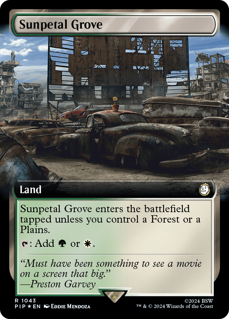 Sunpetal Grove (Extended Art) (Surge Foil) [Fallout] | Deep Dive Games St. Marys
