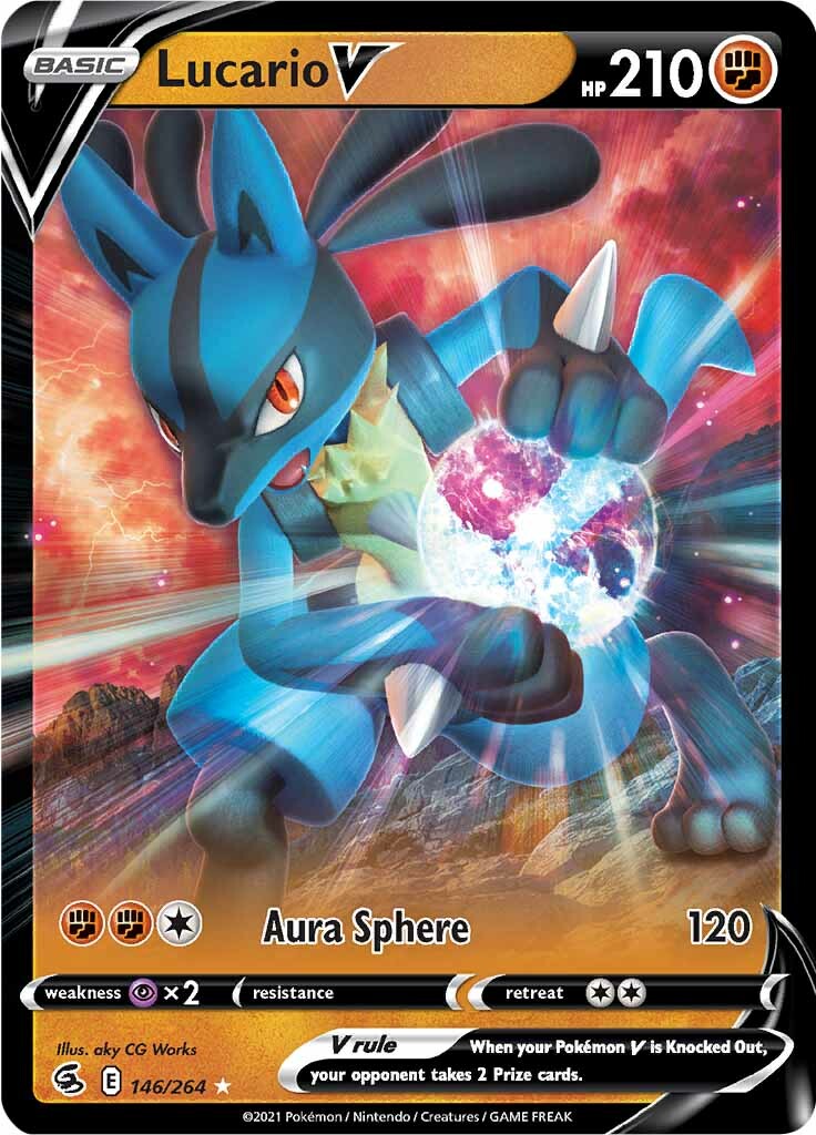 Lucario V (146/264) [Sword & Shield: Fusion Strike] | Deep Dive Games St. Marys