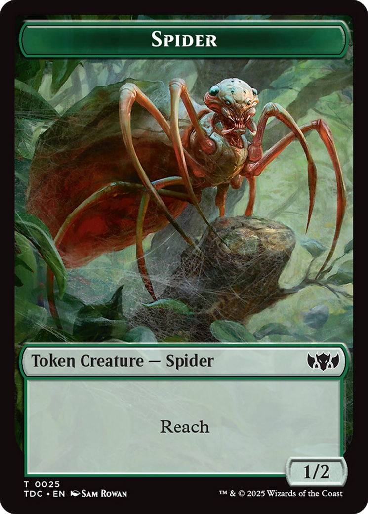 Wall // Spider Double-Sided Token [Tarkir: Dragonstorm Commander Tokens] | Deep Dive Games St. Marys