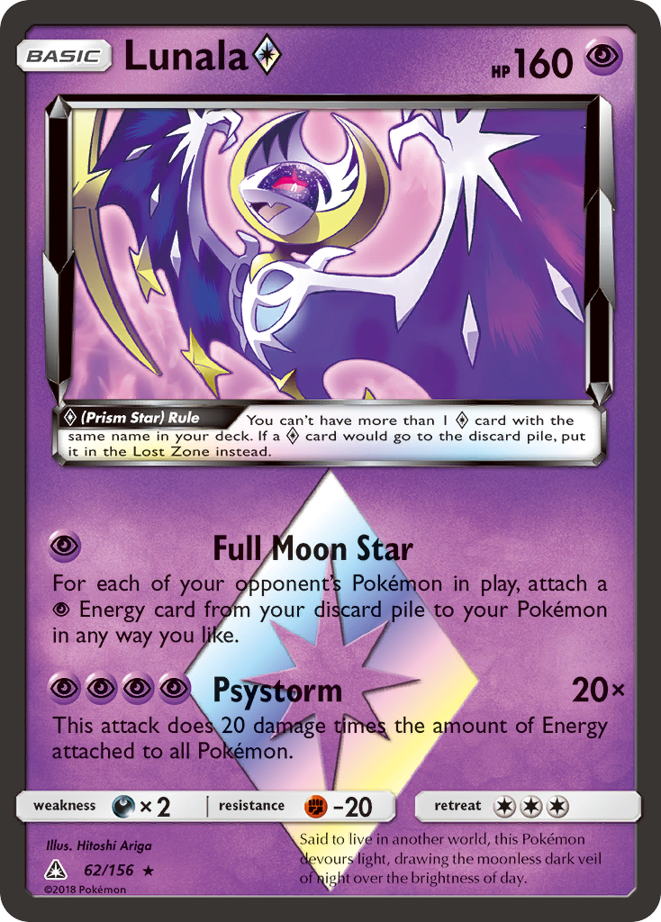 Lunala (62/156) (Prism Star) [Sun & Moon: Ultra Prism] | Deep Dive Games St. Marys