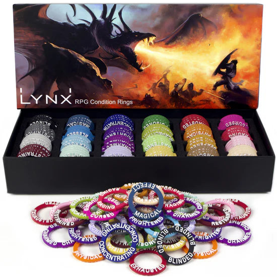 LYNX RPG Condition Rings/Markers set - Set of 96 Status & Effects Rings | Deep Dive Games St. Marys