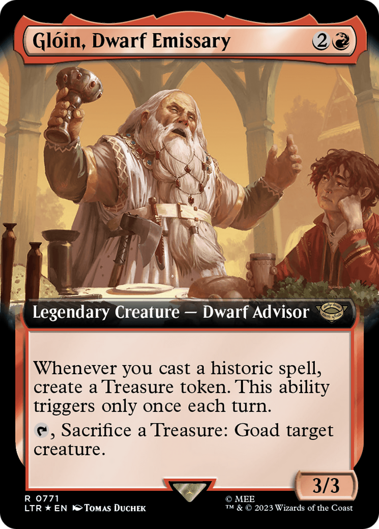 Gloin, Dwarf Emissary (Extended Art) (Surge Foil) [The Lord of the Rings: Tales of Middle-Earth] | Deep Dive Games St. Marys