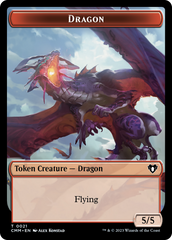 Saproling // Dragon (0021) Double-Sided Token [Commander Masters Tokens] | Deep Dive Games St. Marys