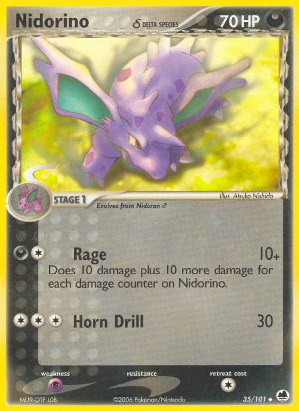 Nidorino (35/101) (Delta Species) [EX: Dragon Frontiers] | Deep Dive Games St. Marys