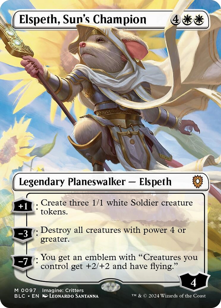 Elspeth, Sun's Champion (Borderless) [Bloomburrow Commander] | Deep Dive Games St. Marys