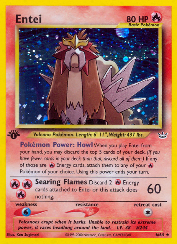 Entei (6/64) [Neo Revelation 1st Edition] | Deep Dive Games St. Marys