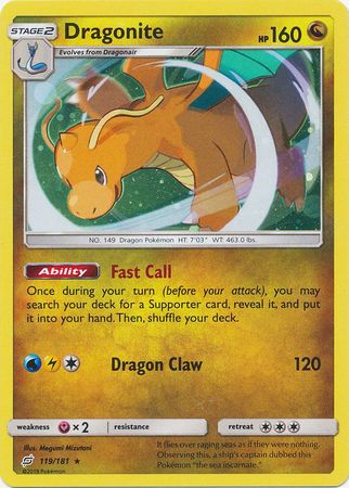 Dragonite (119/181) (Cosmos Holo) [Sun & Moon: Team Up] | Deep Dive Games St. Marys