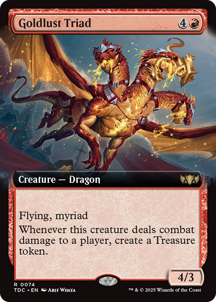 Goldlust Triad (Extended Art) [Tarkir: Dragonstorm Commander] | Deep Dive Games St. Marys
