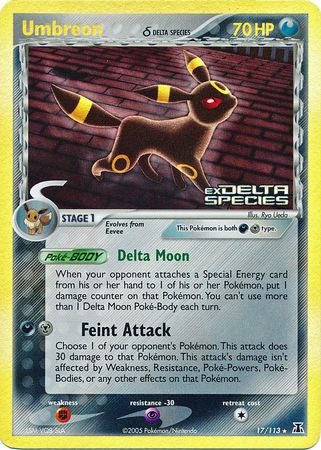 Umbreon (17/113) (Delta Species) (Stamped) [EX: Delta Species] | Deep Dive Games St. Marys