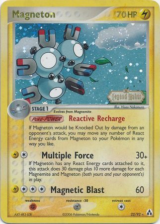 Magneton (22/92) (Stamped) [EX: Legend Maker] | Deep Dive Games St. Marys