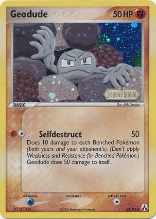 Geodude (53/92) (Stamped) [EX: Legend Maker] | Deep Dive Games St. Marys