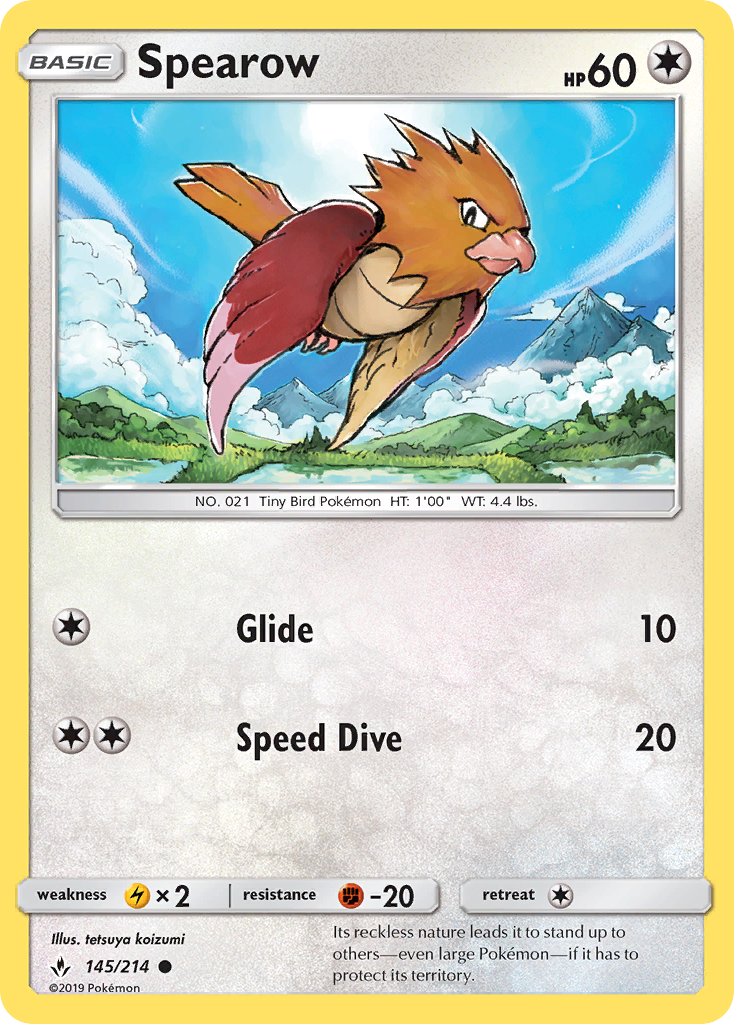 Spearow (145/214) [Sun & Moon: Unbroken Bonds] | Deep Dive Games St. Marys