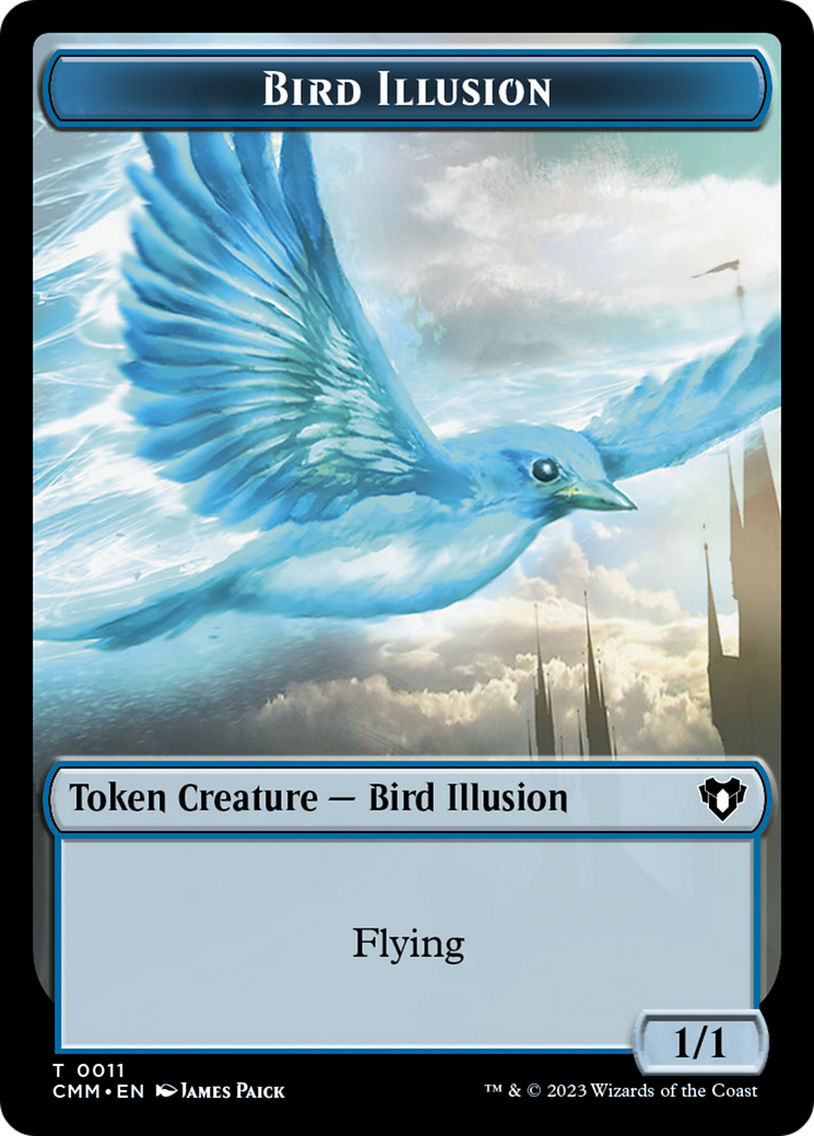 Spirit (0039) // Bird Illusion Double-Sided Token [Commander Masters Tokens] | Deep Dive Games St. Marys