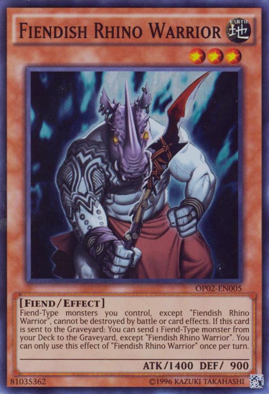 Fiendish Rhino Warrior [OP02-EN005] Super Rare | Deep Dive Games St. Marys