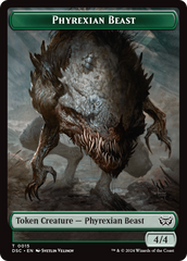 Phyrexian Beast //Manifest Double-Sided Token [Duskmourn: House of Horror Commander Tokens] | Deep Dive Games St. Marys