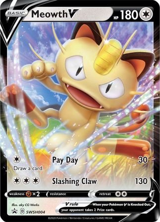 Meowth V (SWSH004) [Sword & Shield: Black Star Promos] | Deep Dive Games St. Marys