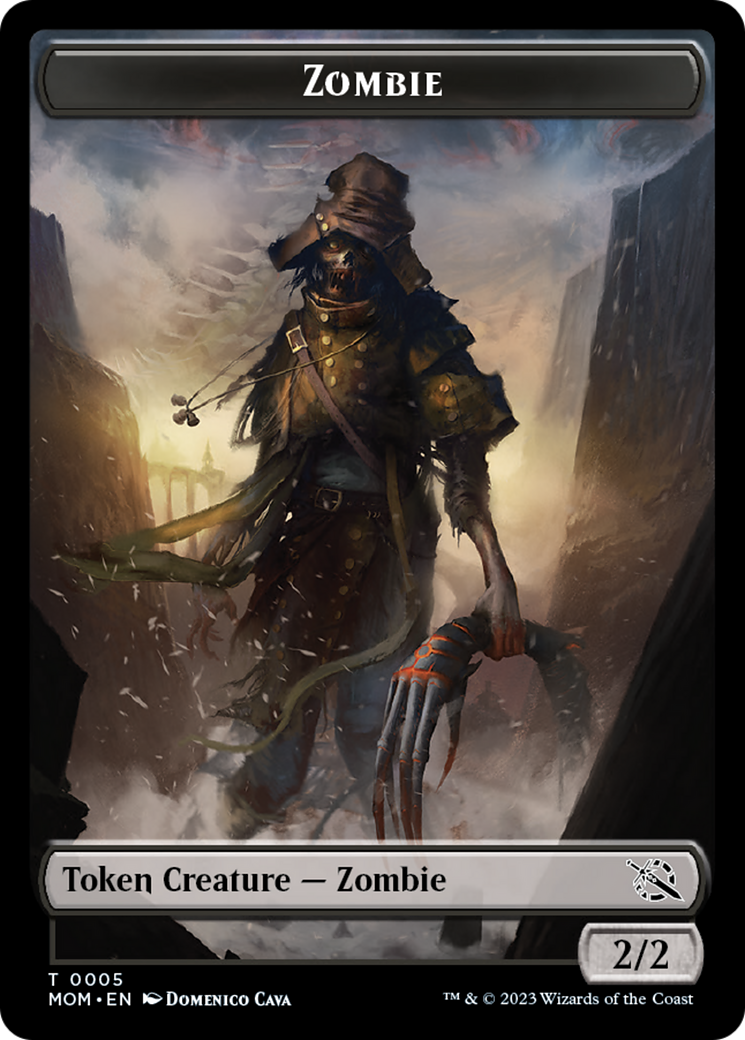 Warrior // Zombie Double-Sided Token [March of the Machine Tokens] | Deep Dive Games St. Marys