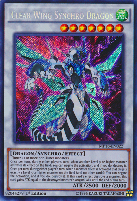 Clear Wing Synchro Dragon [MP16-EN022] Secret Rare | Deep Dive Games St. Marys