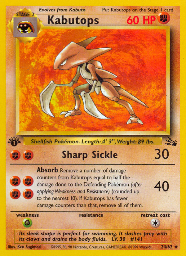 Kabutops (24/62) [Fossil 1st Edition] | Deep Dive Games St. Marys