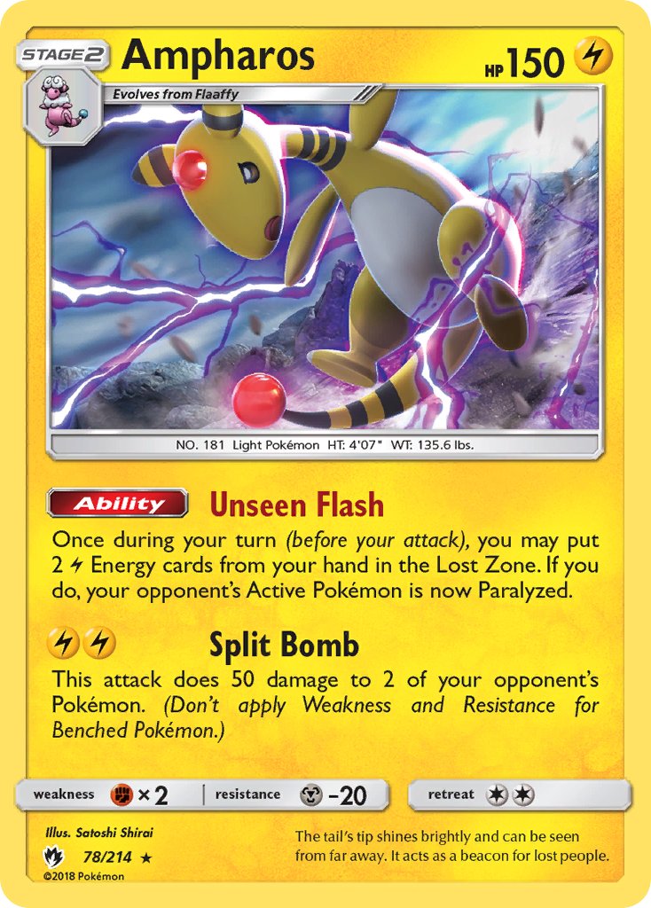 Ampharos (78/214) (Theme Deck Exclusive) [Sun & Moon: Lost Thunder] | Deep Dive Games St. Marys