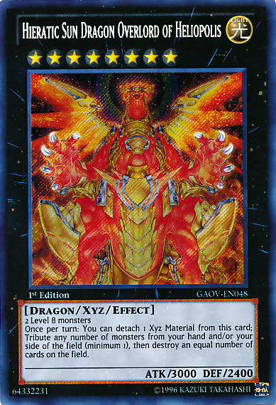 Hieratic Sun Dragon Overlord of Heliopolis [GAOV-EN048] Secret Rare | Deep Dive Games St. Marys