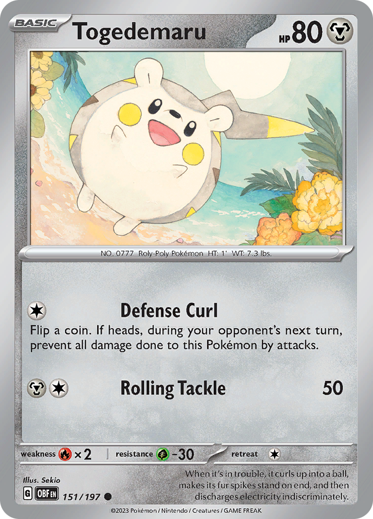 Togedemaru (151/197) [Scarlet & Violet: Obsidian Flames] | Deep Dive Games St. Marys