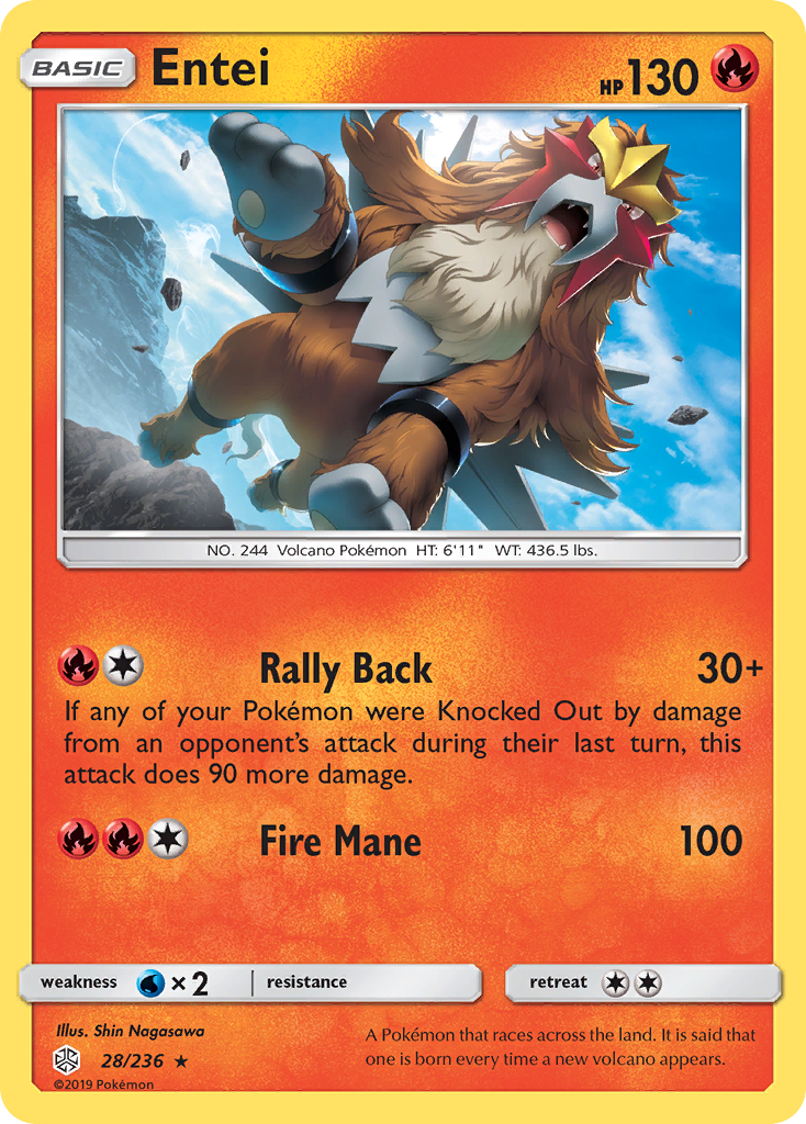 Entei (28/236) [Sun & Moon: Cosmic Eclipse] | Deep Dive Games St. Marys